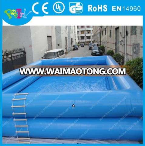 Customized blue double large inflatable pool, inflatable swimming pool for outdoor and indoor